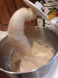 Spelt flour texture of dough