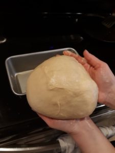 Spelt flour dough ball